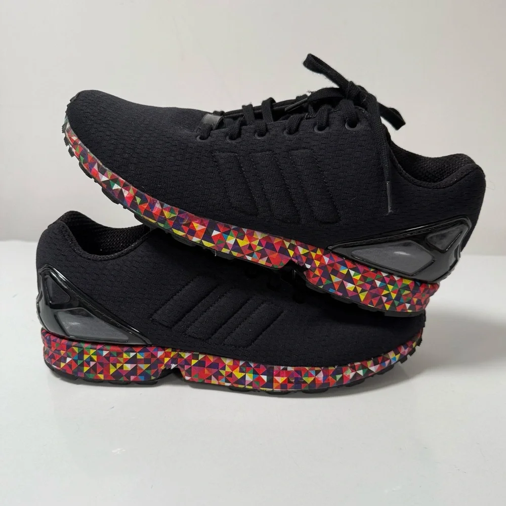 Black Adidas Sneakers with colorful sole